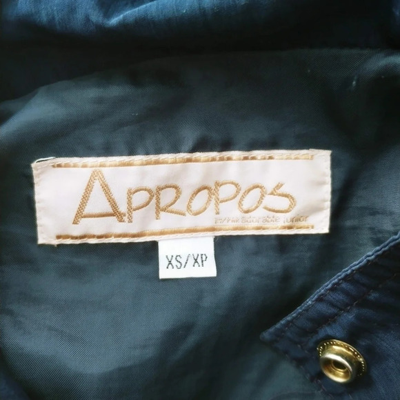 Apropos Retro Wind Resistant Lightweight  Coat Padded Shoulders Gold Metal XS - Picture 9 of 11